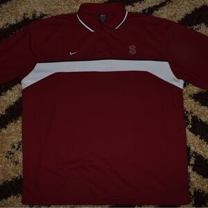 Nike Men's Maroon and White Polo Shirt